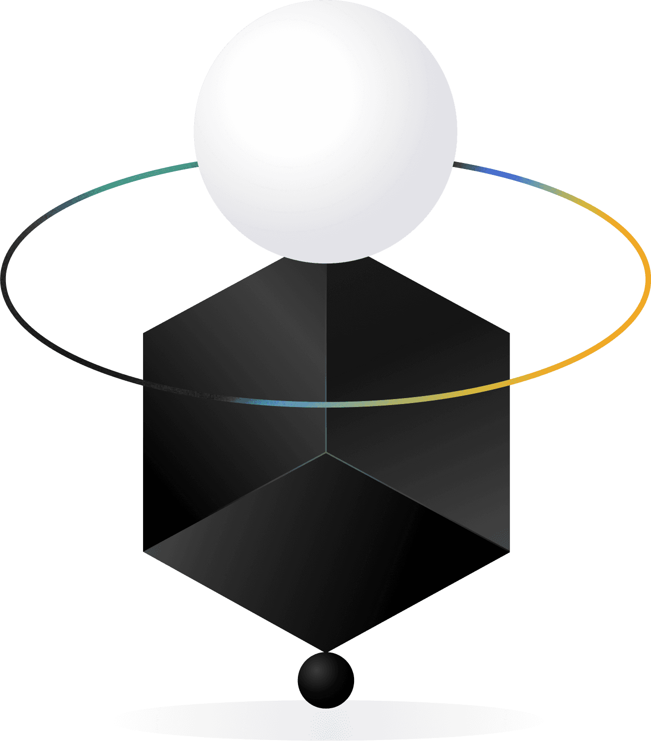 Abstrakti grafiikka, jossa tumma kuutio ja vaalea pallo rikkovat UX-tapaustutkimuksen.