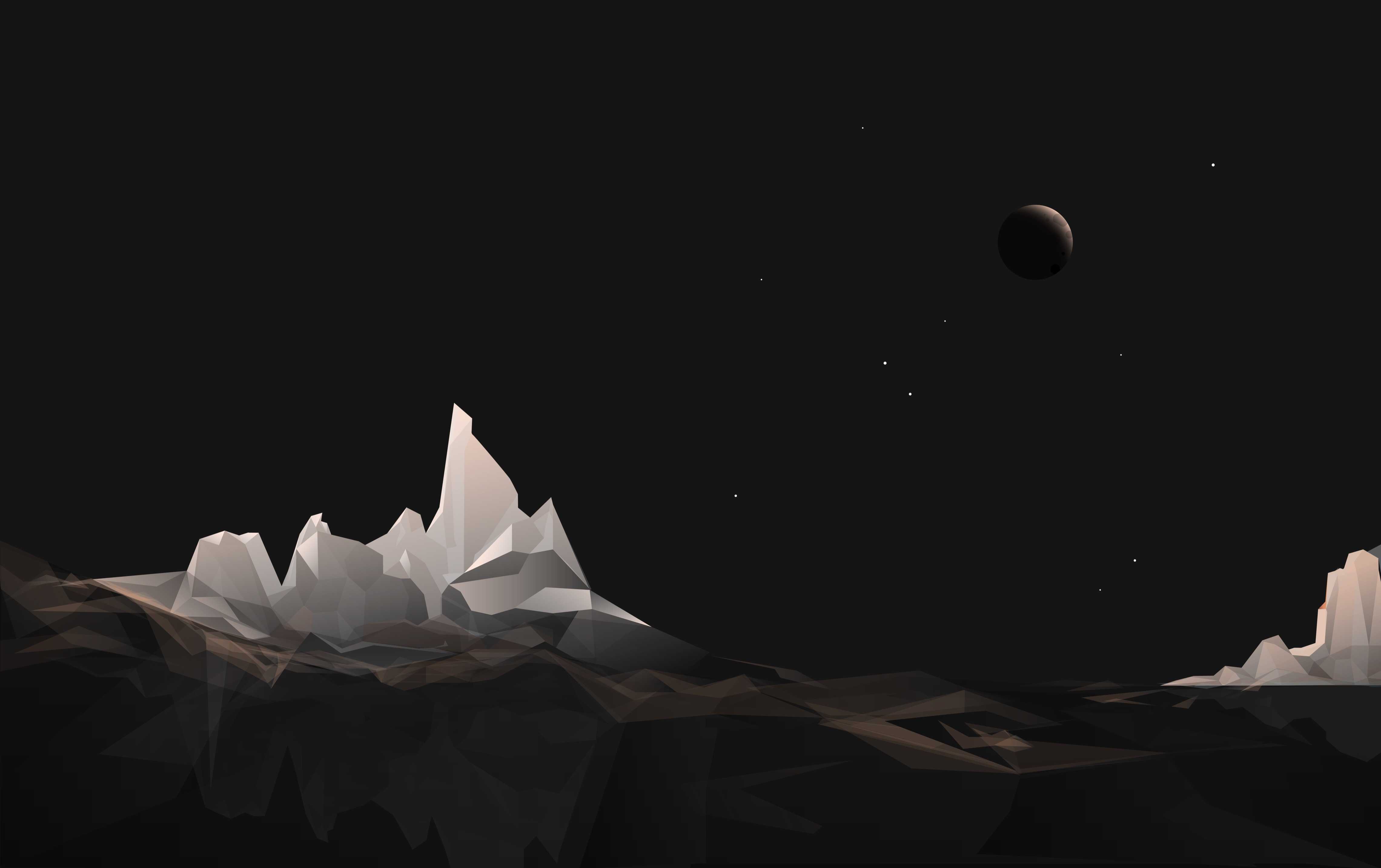 Vuori ja kuu yöllä